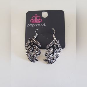 Paparazzi Fan The Flame Silver Earrings